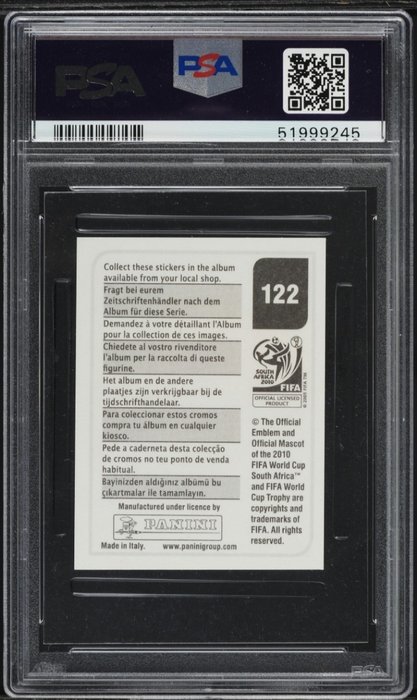 2010 - Panini - South Africa 2010 World Cup - Lionel Messi - #122 - 1 Graded sticker - PSA 8