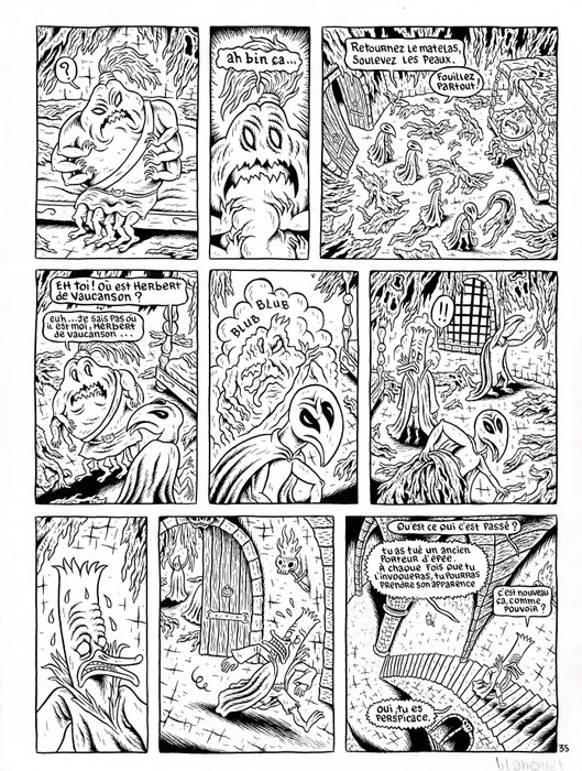 Blanquet Stéphane - 1 Original page - Donjon Monsters T4 - Le Noir Seigneur - 2003