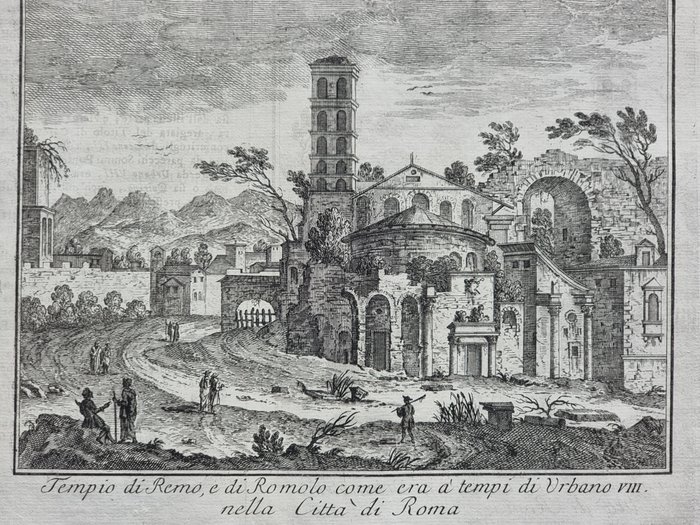 Italien - Rom; Thomas Salmon / Giovanni Battista Albrizzi - [Lot of 4] Vestigi del Tempio della Sibilla Tiburtina..., Caduta del Teverone a Tivoli, Vestigi - 1751-1760