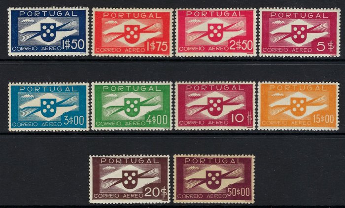 Portugal 1936/1941 - Luftpost sæt Helices komplet sæt - Mundifil N. 1/10