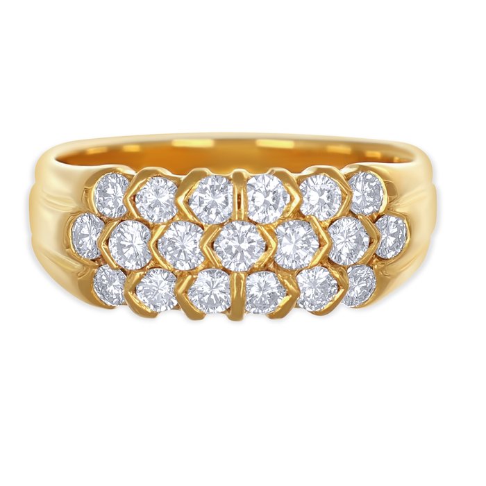 Ring - 18 kraat Gulguld -  0.76ct. tw. Diamant (Natur)