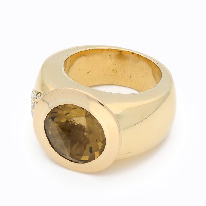 Ring - 18 kraat Gulguld Diamant (Natur)