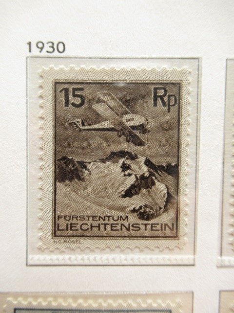 Liechtenstein 1930/1936 - Luftpost, komplet samling - Yvert PA n°1/13