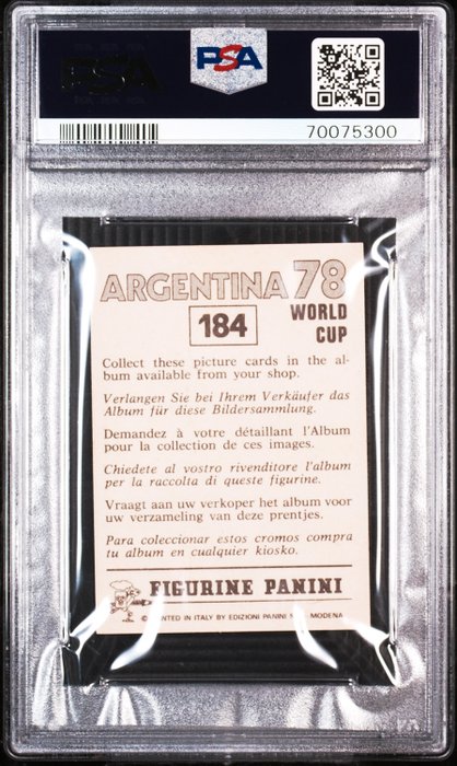 1978 Panini World Cup Argentina 78 Hugo Sanchez #184 Rookie PSA 8 Graded sticker