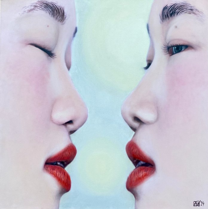 Alex Mro - Twins with red lips