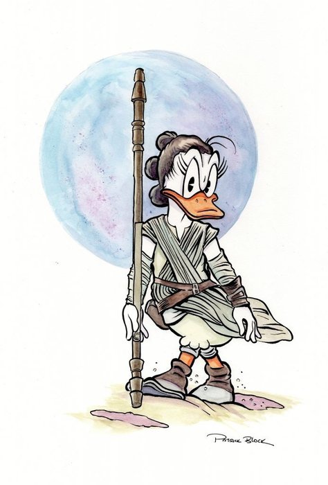 Disney/Star Wars signed print xx/200 - 'Daisy Rey' by Patrick Block - 30 x 42 cm - 1 Offset kunsttryk - 2019