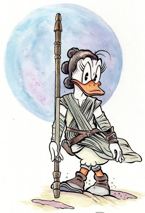 Disney/Star Wars signed print xx/200 - 'Daisy Rey' by Patrick Block - 30 x 42 cm - 1 Offset kunsttryk - 2019