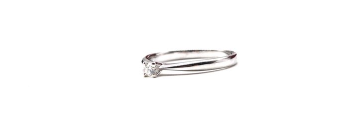 Ring - 18 kraat Hvidguld Diamant (Natur)