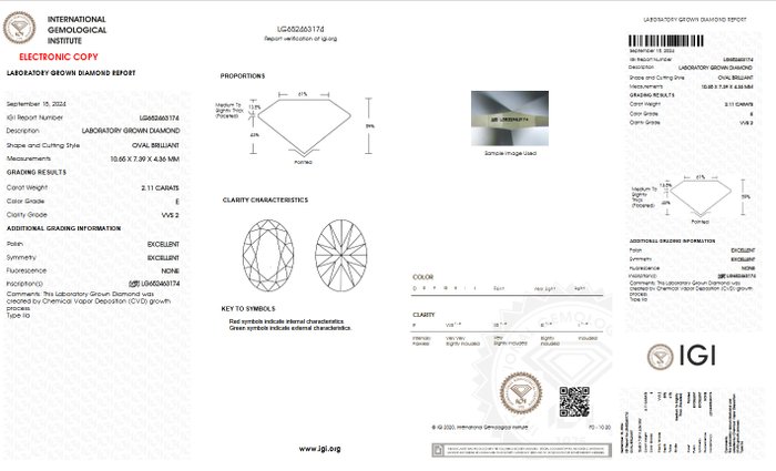 Ingen mindstepris - Forlovelsesring - 14 karat Gulguld -  2.11ct. tw. Diamant (Laboratoriedyrket) - E VVS2 IGI-certificeret