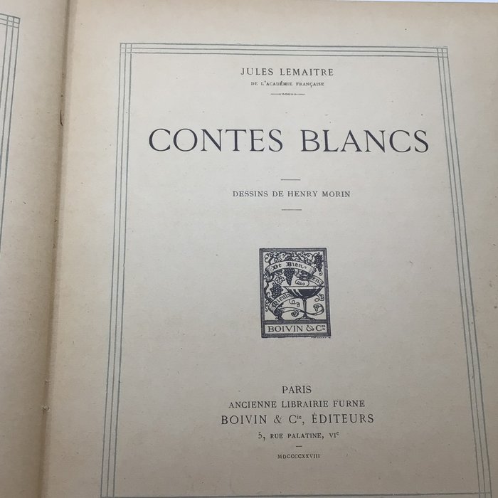 Henry Morin (ill) - Contes Blancs de Jules Lemaitre - 1928