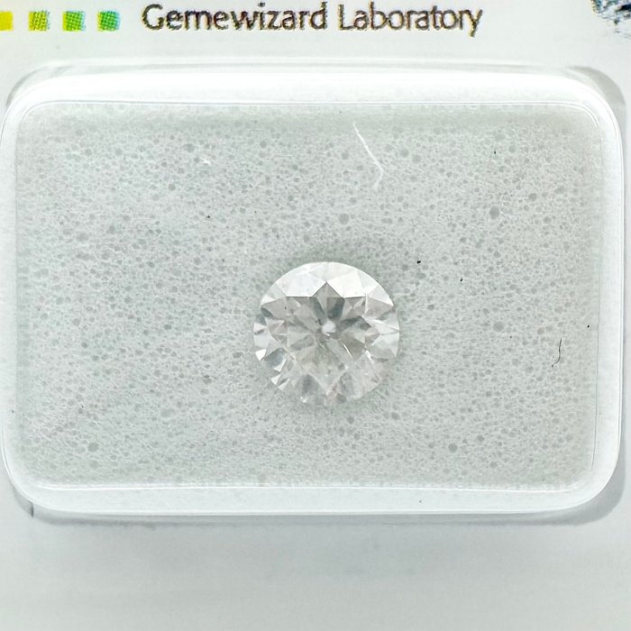 Ingen mindstepris - 1 pcs Diamant  (Natur)  - 0.69 ct - Rund - D (farveløs) - SI3 - Gemewizard Gemological Laboratory (GWLab)