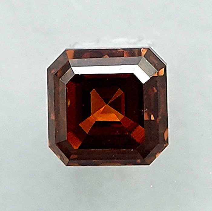 1 pcs Diamant  (Naturfarvet)  - 0.36 ct - Smaragd - Fancy deep Gullig Orange - SI2 - International Gemological Institute (IGI)