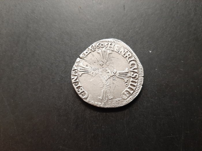 Frankrig Henri IV (1589-1610) 1/4 Ecu croix feuillue de face 1605-9 Rennes