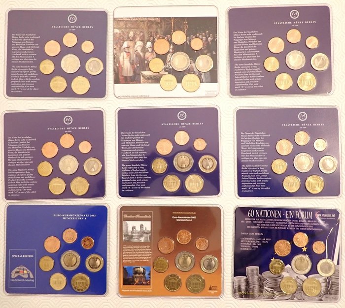 Tyskland Year Set (FDC) 2002/2003 (9 sets)  (Ingen mindstepris)