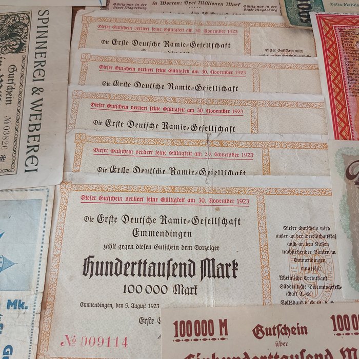 Tyskland - 76 Große Notgeld Scheine 1918-1923  (Ingen mindstepris)