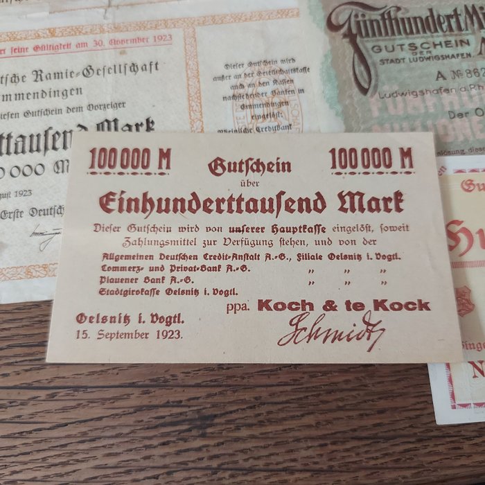 Tyskland - 76 Große Notgeld Scheine 1918-1923  (Ingen mindstepris)