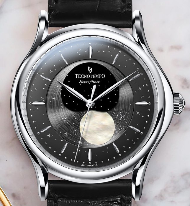 Tecnotempo - "Moon Phase" Special Edition - - TT.50MP.B (grey-black dial) - Mænd - 2011-nu