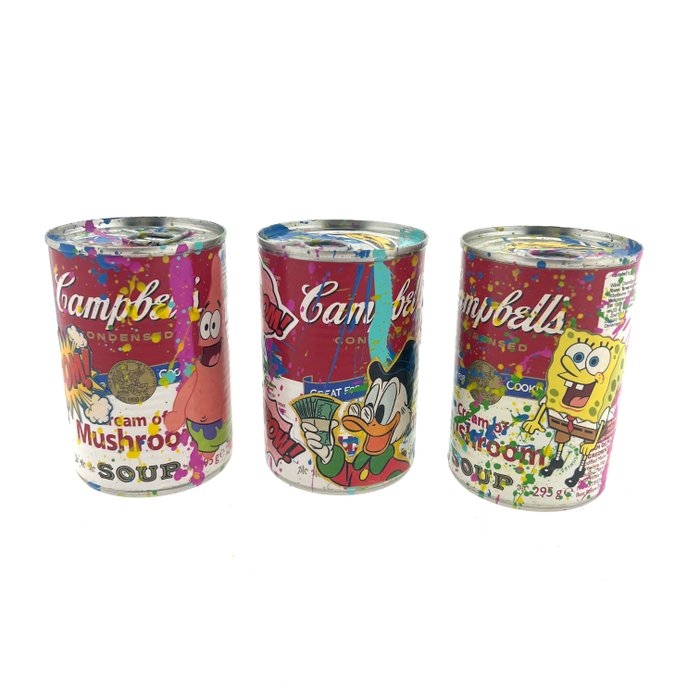 Koen Betjes (1992) - POP Soupcan Party - 3 Lot - Scrooge, Spongebob and Patrick