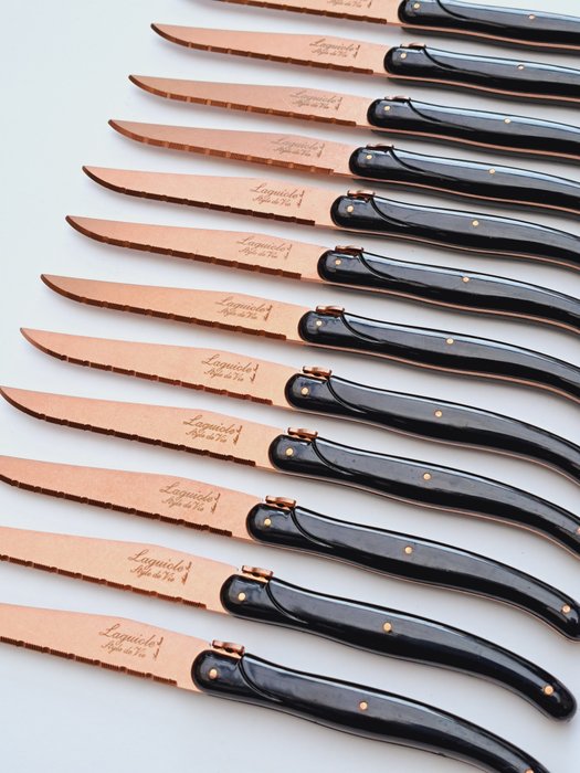 Laguiole - 12x Steak Knives - Copper Red - style de - Bordknive sæt (12) - Rustfrit stål