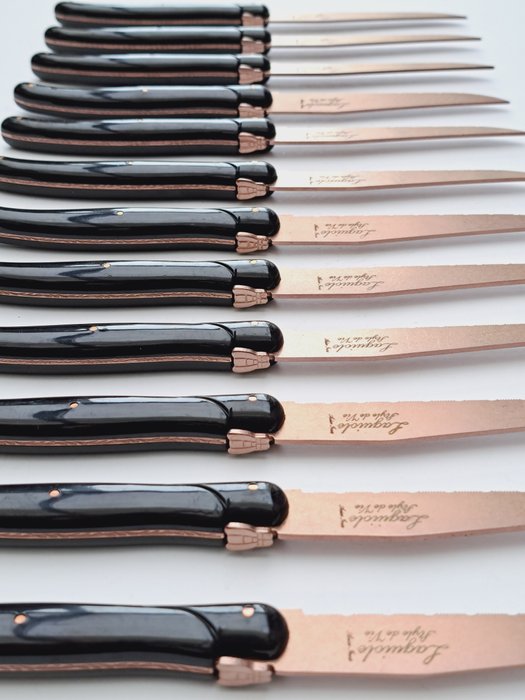 Laguiole - 12x Steak Knives - Copper Red - style de - Bordknive sæt (12) - Rustfrit stål