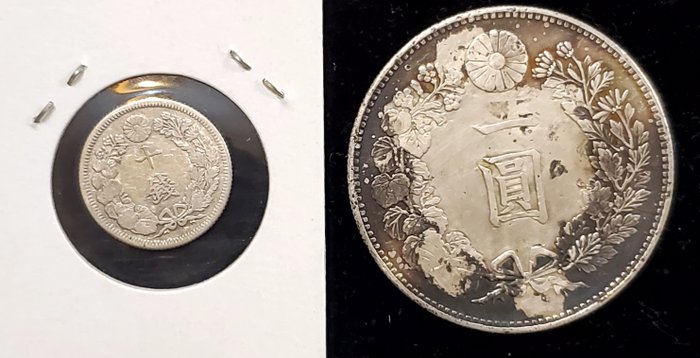 Japan. Meiji. 10 Cents/ 1 Yen year 24 (1891)/ year 45  (Ingen mindstepris)