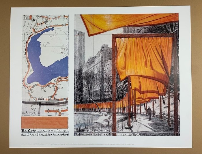 Christo (1935-2020) - The Gates XXIII (gross) - Artprint Offsetlithographie - 72 x 92 cm