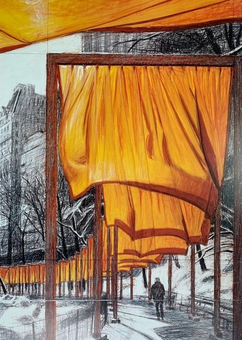 Christo (1935-2020) - The Gates XXIII (gross) - Artprint Offsetlithographie - 72 x 92 cm