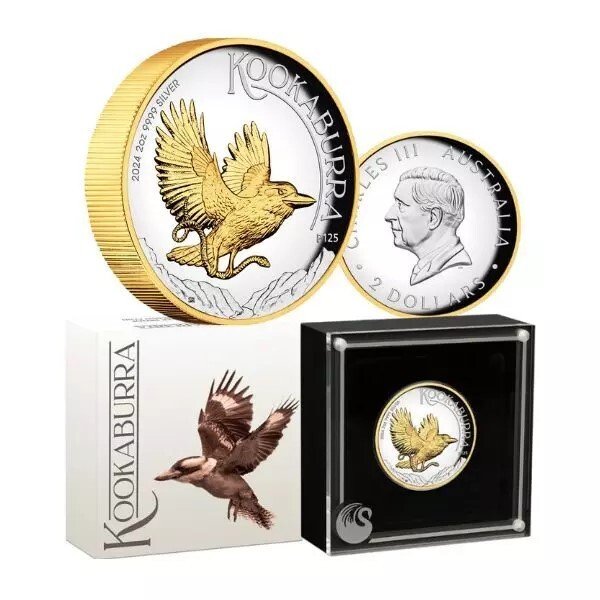 Australien. 2 Dollars 2024 Kookaburra - Gilded, 2 Oz (.999)