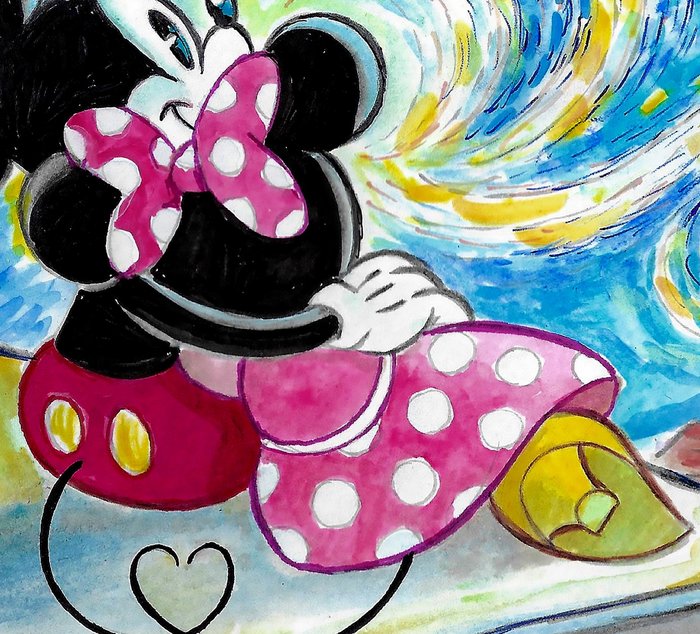 Tony Fernandez - Mickey  Minnie Inspired by Vincent van Gogh's "Starry Night" (1889) - A.P. Signed Giclée