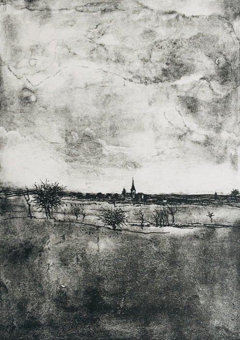 Bernard Gantner (1928-2018) - Village Franc-Comtois - Lithographie originale signée