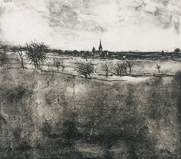 Bernard Gantner (1928-2018) - Village Franc-Comtois - Lithographie originale signée