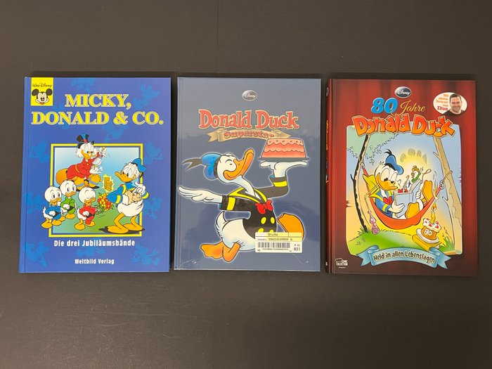 Carl Barks / Disney Sammel - und Lesepaket (28) - Barks Library (20) - 80 Jahre Donald Duck Buch (1) - Kunstverein Württemberg Katalog (1) - ua (6) - 28 Comic - Første udgave