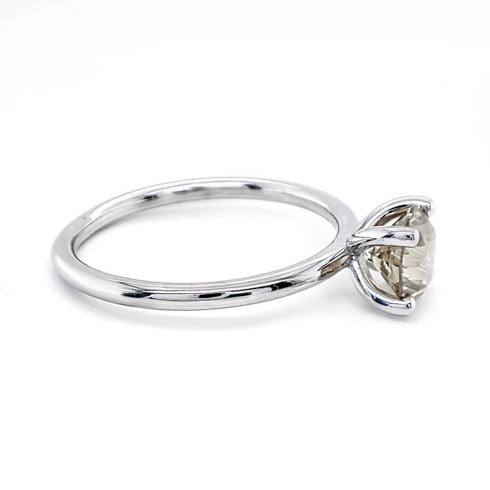 Ring - 14 karat Hvidguld -  1.13ct. tw. Gul Diamant (Naturfarvet)