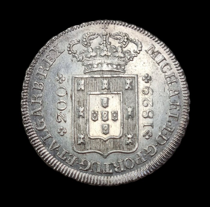 Portugal D Miguel I (1828-1834) 12 Vinténs (240 Reis) 1829 - Cruz Simples - Escassa