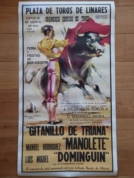 Laminograf - Plaza de Toros de Linares 28 agosto 1947 Manolete Gitanillo de Triana y Dominguin