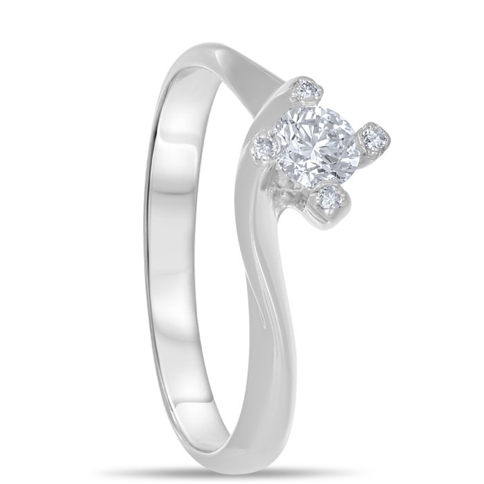 Ring - 18 kraat Hvidguld -  0.31ct. tw. Diamant (Natur)