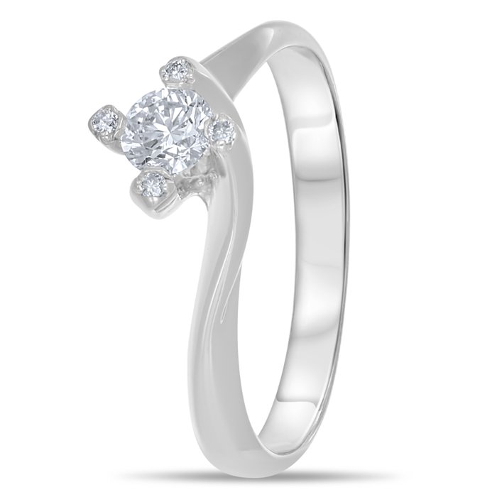 Ring - 18 kraat Hvidguld -  0.31ct. tw. Diamant (Natur)