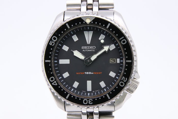 Seiko - SKX - Ingen mindstepris - 7002-7000 | Black Automatic Diver Diver - Mænd - 1990-1999