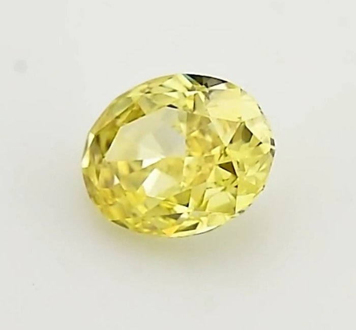 1 pcs Diamant  (Naturfarvet)  - 0.57 ct - Oval - Fancy deep Gul - SI1 - Gemological Institute of America (GIA)