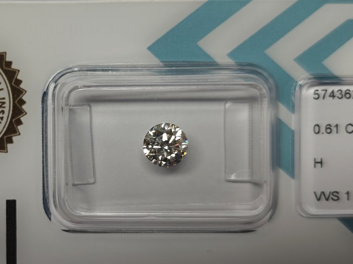 2 pcs Diamant  (Natur)  - 1.23 ct - Rund - H - VVS1 - International Gemological Institute (IGI)