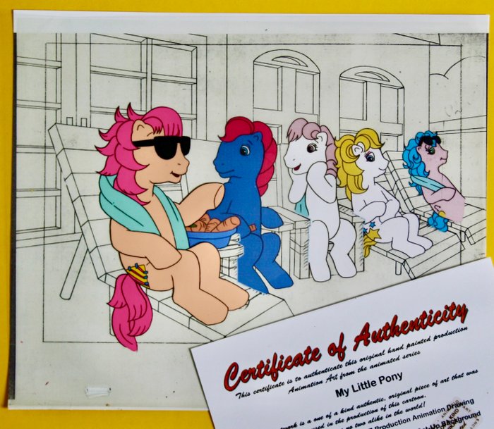 " MY LITTLE PONY " Original Animation Production Cel - with COA - 1986