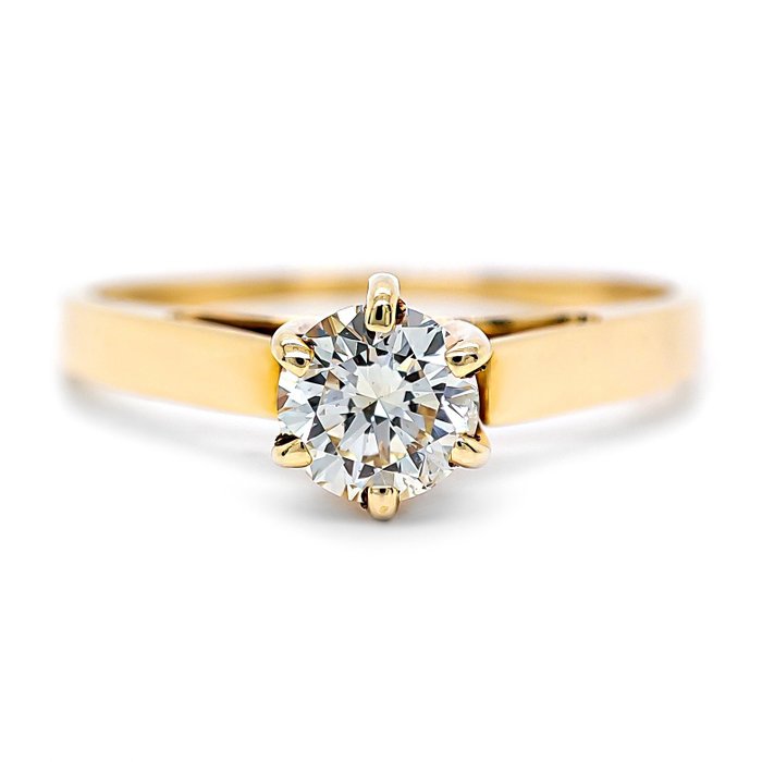 Ring - 14 karat Gulguld -  0.33ct. tw. Diamant (Natur)