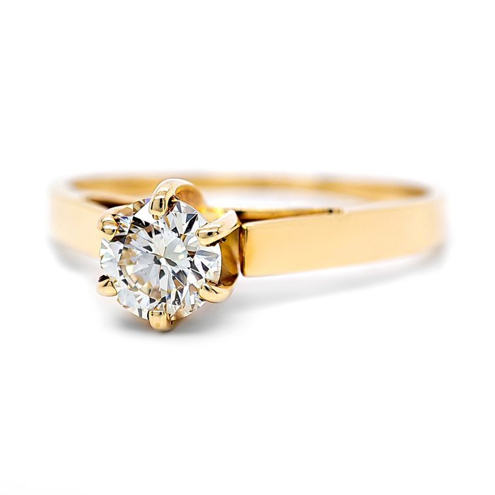 Ring - 14 karat Gulguld -  0.33ct. tw. Diamant (Natur)