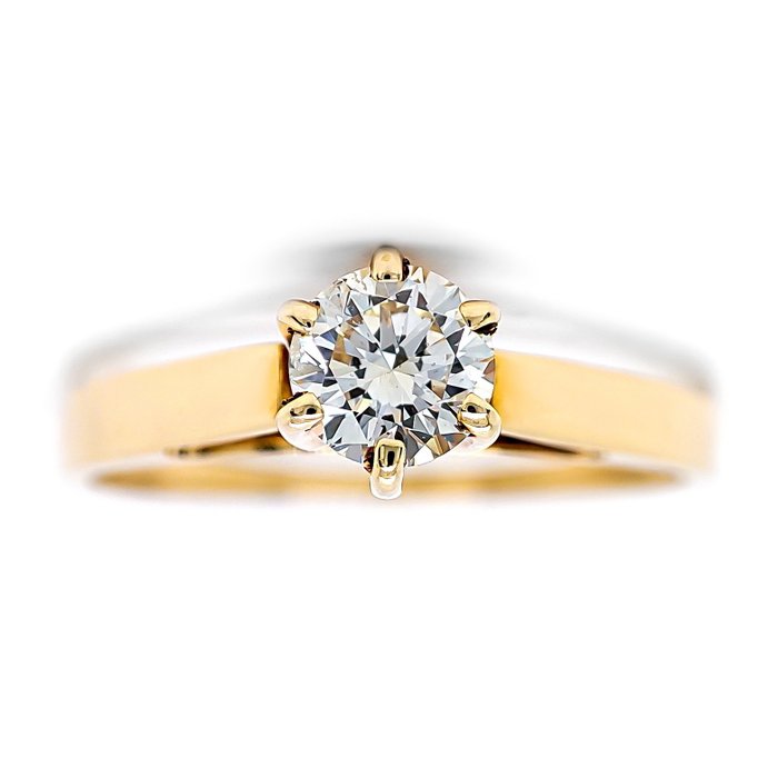 Ring - 14 karat Gulguld -  0.33ct. tw. Diamant (Natur)