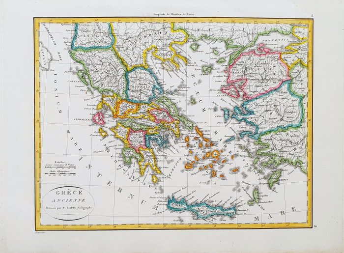 Europa - Grækenland / Ægæiske Øer / Kreta; Pierre M. Lapie / Conrad Malte-Brun - Grece Ancienne - 1801-1820