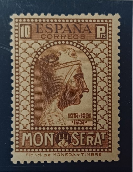 Spanien 1931 - Montserrat Foundation på 10pts nøglestempel - Edifil 648