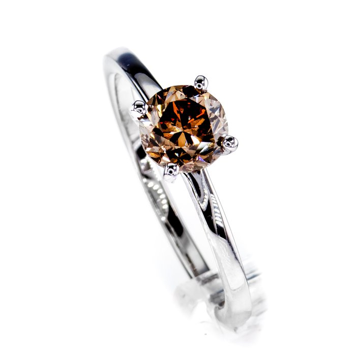 Ingen mindstepris - Forlovelsesring - 14 karat Hvidguld -  1.04ct. tw. Diamant (Naturfarvet)