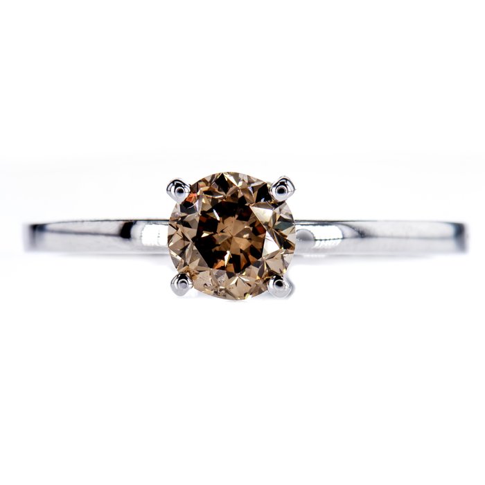 Ingen mindstepris - Forlovelsesring - 14 karat Hvidguld -  1.04ct. tw. Diamant (Naturfarvet)