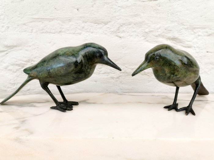 Statuette - A pair of bronze birds - Bronze