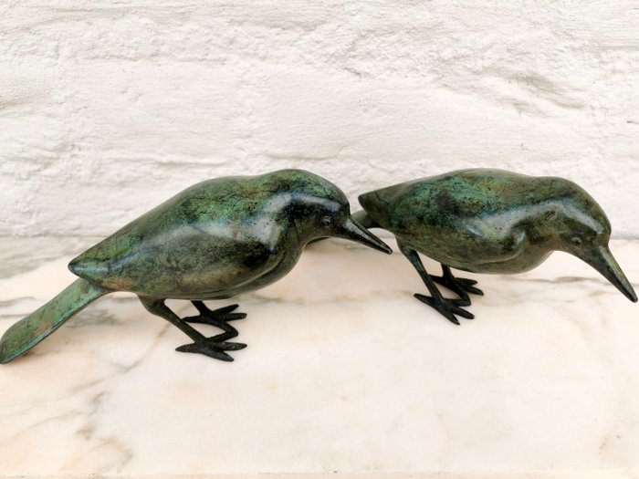 Statuette - A pair of bronze birds - Bronze